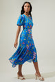 Fiona Floral Balboa Asymmetrical Midi Dress