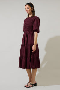 Penza Smocked Tiered Midi Dress