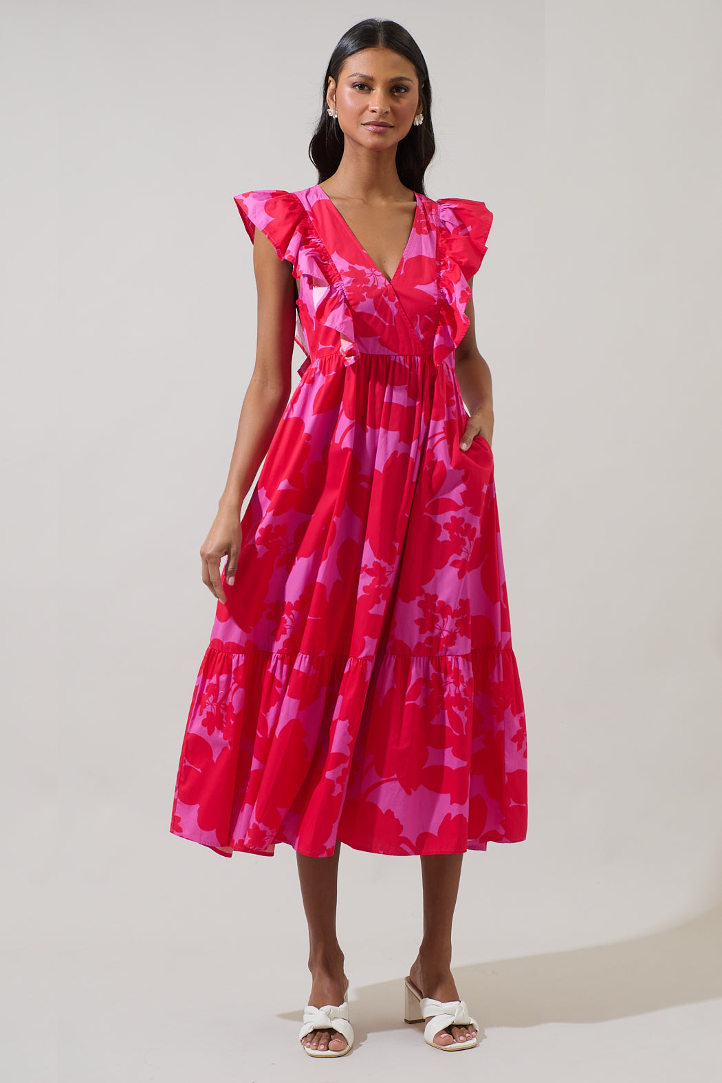 Semi Formal Midi Sundress With Sleeves Briff Floral Fairness Poplin Surplice Midi Dress Sugarlips Semi Formal Midi Sundress With Sleeves Briff Floral Fairness Poplin Surplice Midi Dress Sugarlips