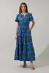 Ruya Floral Palmer Poplin Tiered Maxi Dress