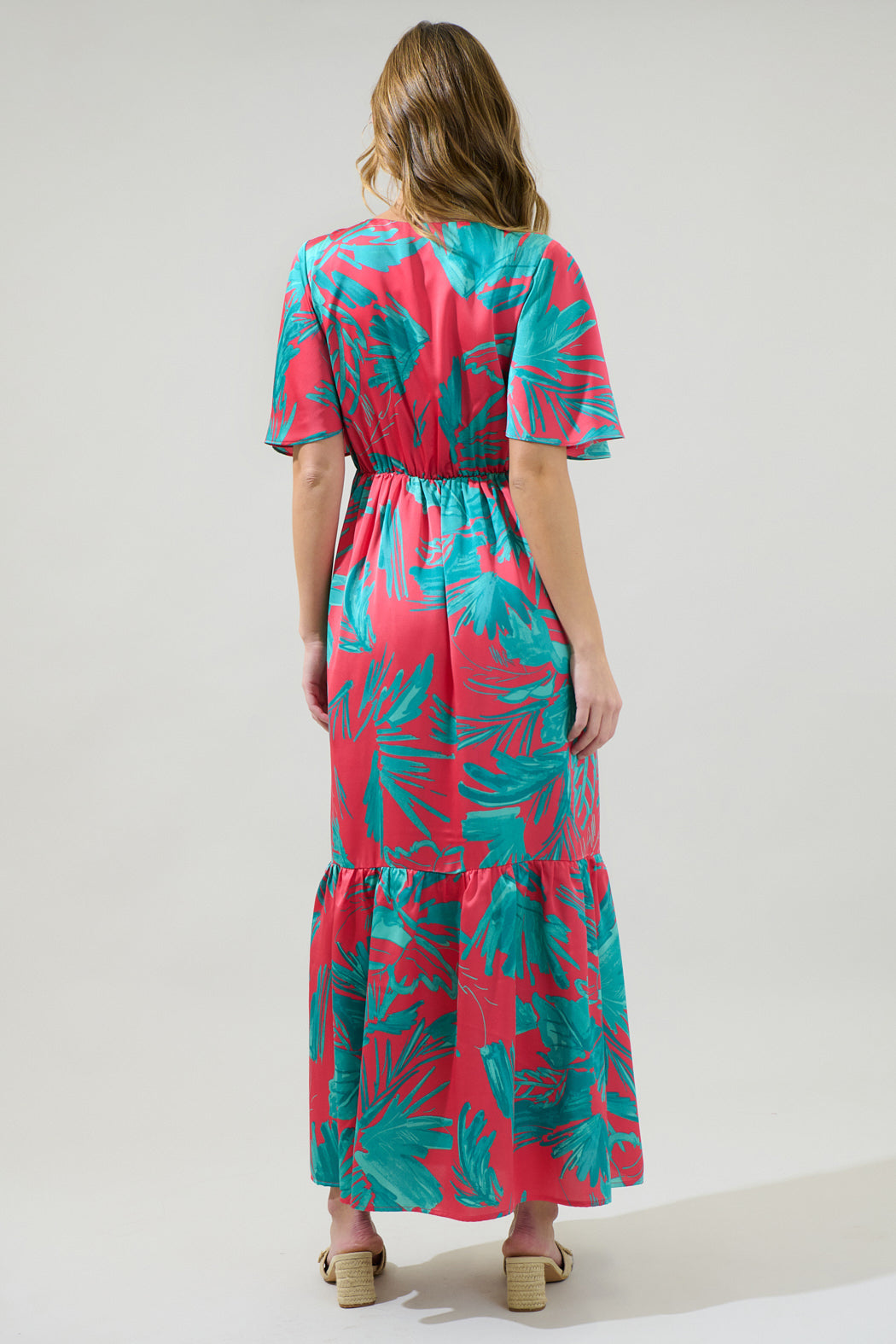 tropics printed maxi dress Green Multi Tropical Print Maxi Dress - All Dresses