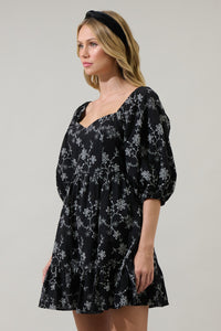 Patricia Floral Eyelet Evy Sweetheart Mini Dress