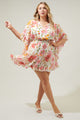 Maldonado Floral Amorcito Bell Sleeve Mini Dress Curve