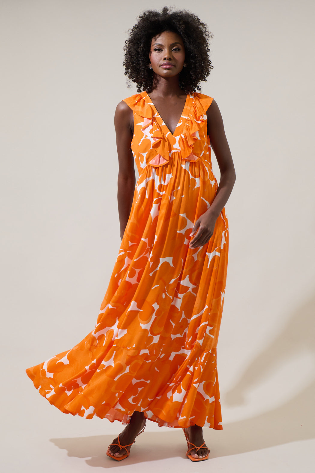 Tangerine Dream Bayla Deep V Maxi Dress Tangerine Dream Bayla Deep V Maxi Dress