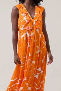 Tangerine Dream Bayla Deep V Maxi Dress