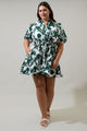 Kane Floral Stacie Button Down Mini Dress Curve