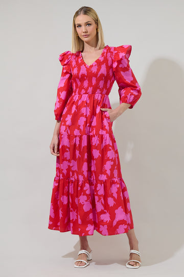 Brighton Smocked Poplin Maxi Dress
