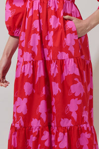 Raspberry Bliss Brighton Smocked Poplin Maxi Dress