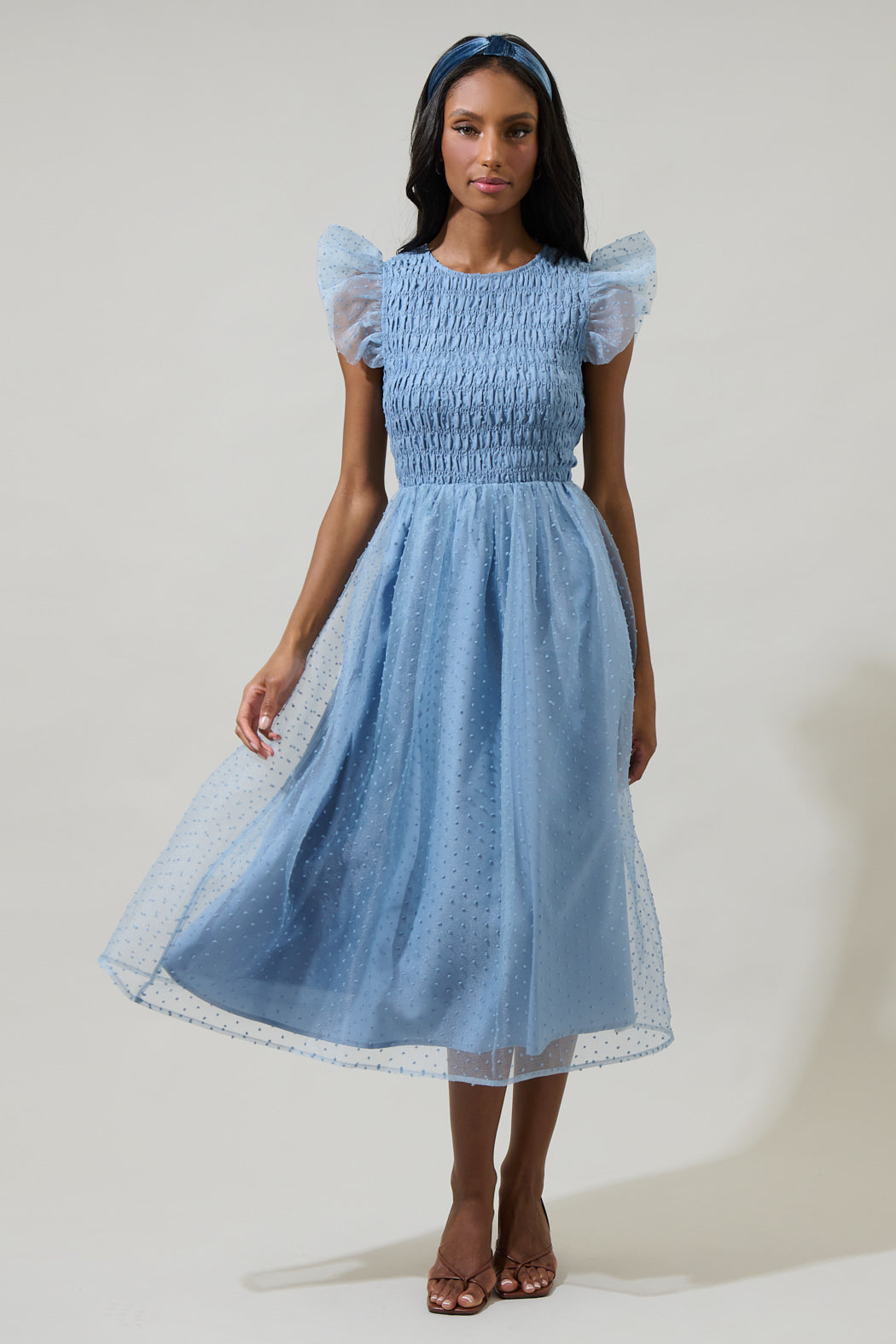plain organza dress Plain Organza Dress With Bow