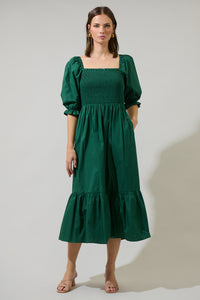 Simone Poplin Smocked Maxi Dress