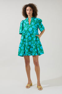 Waterlilly Floral Dixie Split Neck Shift Dress – Sugarlips