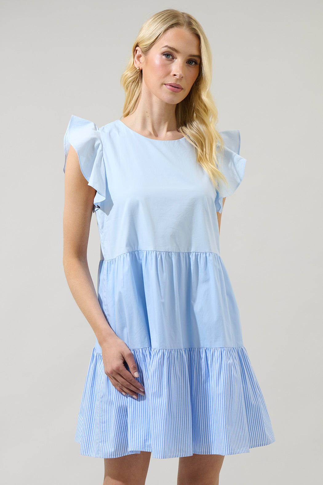 mixed media mini dress Isabel Mixed Media Mini Dress