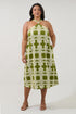 Amory Halter Neck Midi Dress Abstract Curve