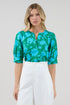 Waterlilly Floral Balloon Sleeve Top
