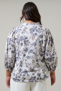 Bryony Floral Ima Button Up Top Curve