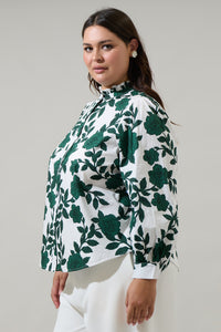 Kane Floral Doris Button Down Shirt Curve