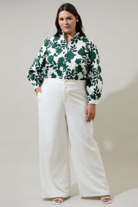 Kane Floral Doris Button Down Shirt Curve