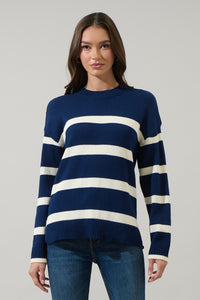 Saphy Stripe Dropped Shoulder Sweater