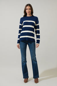Saphy Stripe Dropped Shoulder Sweater