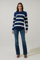 Saphy Stripe Dropped Shoulder Sweater