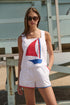 Sailboat Square Neck Tank Top