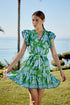Verbena Floral Eriny Ruffle Mini Dress