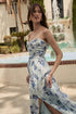 Delphinium Strapless Ruched Maxi Dress