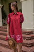 Elissa Button Down Mini Dress Rosewood