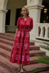 Vonie Tiered Midi Dress Rosewood