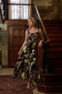 Paisly Smocked Maxi Dress Hollyhock