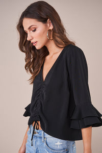 Boston Ruched Bell Sleeve Top