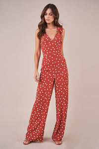 Hot In The City Polka Dot Wide Leg Jumpsuit
