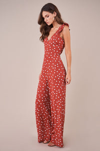 Hot In The City Polka Dot Wide Leg Jumpsuit