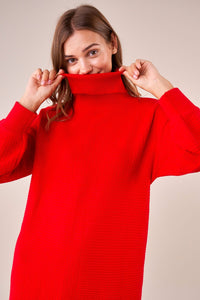 Hot Choc Oversized Turtleneck Sweater Dress