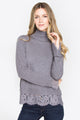 Zola Mock Neck Lace Sweater