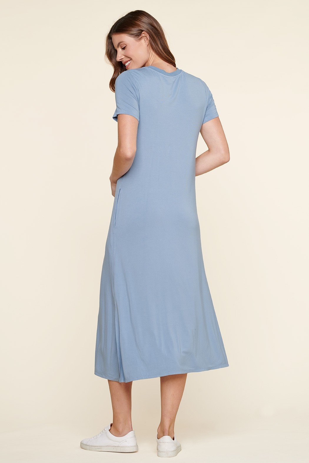 Joplin Shift Midi Jersey Knit T Shirt Dress Sugarlips Joplin Shift Midi Jersey Knit T Shirt Dress Sugarlips