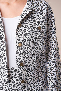 Wildest Dreams Cropped Leopard Denim Jacket