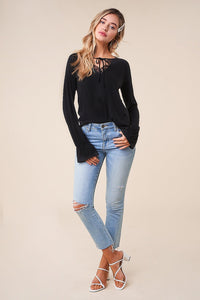 Luxe Long Sleeve Lace Trim Top