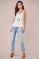 Venetian White Front Buckle Cami