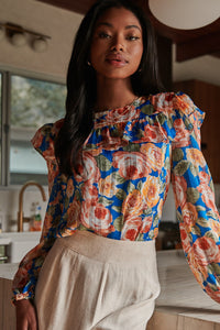 Rosehip Floral Ruffle Blouse