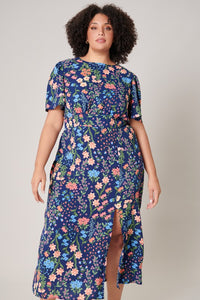 English Countryside Bloom Floral Midi Dress Curve