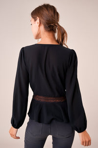 Galley Long Sleeve Lace Inset Blouse