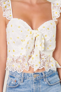 Cassiopeia Ruffle Front Tie Crop Top