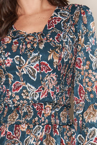 Elantra Long Sleeve Floral Mini Dress