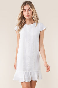 Santee White Lace Inset Shift Dress