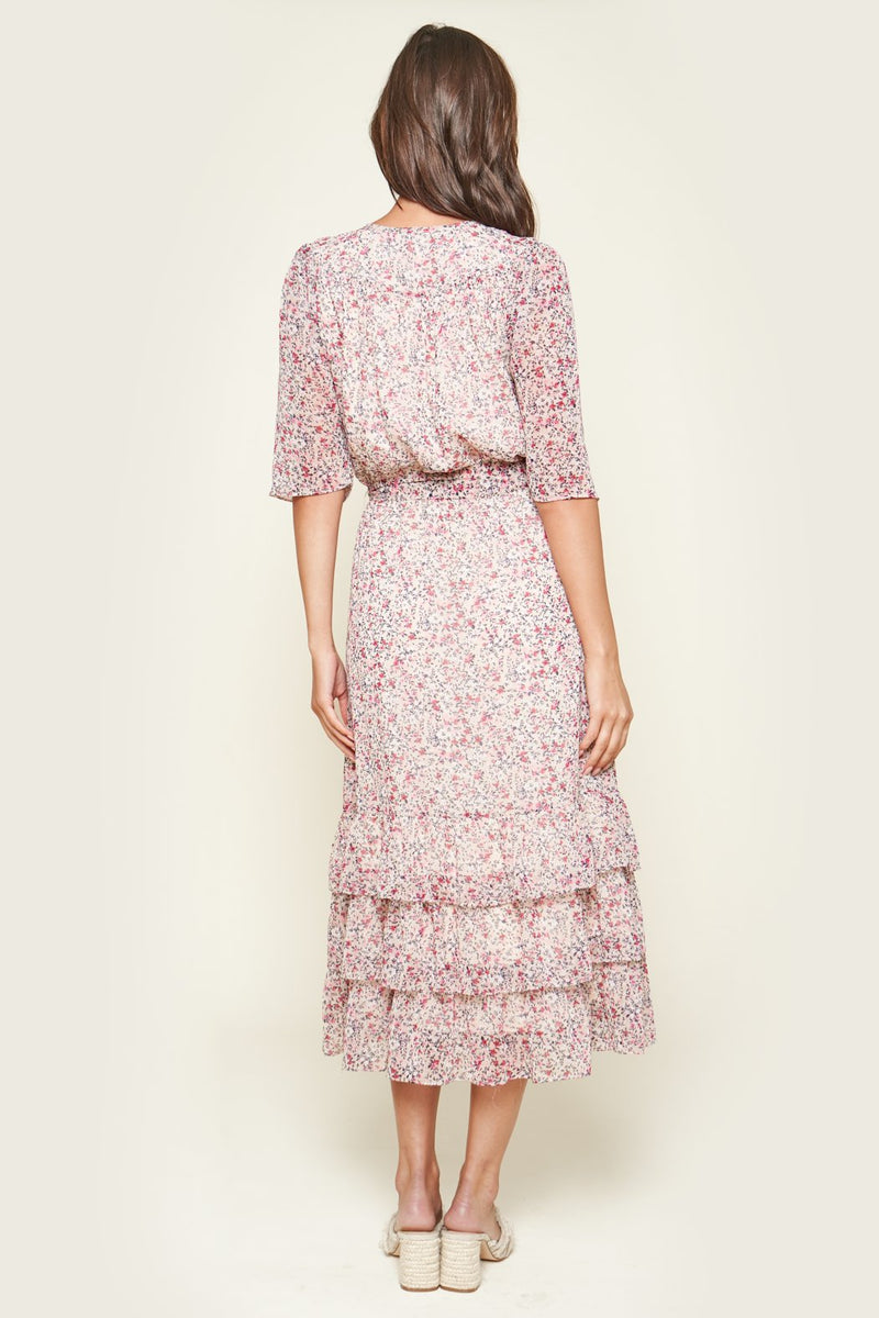 Arlene Floral Midi Dress – Sugarlips