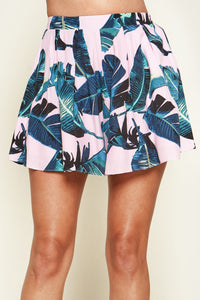 Dolce Tropical Print Pleated Shorts