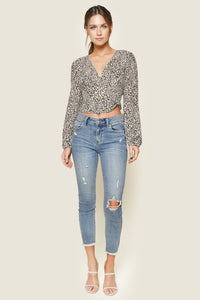 Wild About You Leopard Print Puff Sleeve Crop Top