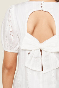 Marmont Eyelet Bow Tie Top