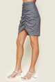 Halsey Striped Ruched Mini Skirt